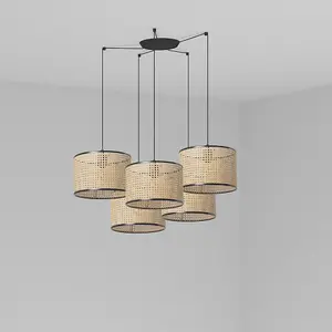 Luminosa Mambo Triple Cylindrical Cluster Drop Light Beige, E27