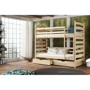 Teme Single (3') Bunk Bed with Drawers Natural