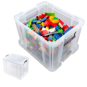 2 x 10 Litre Storage Box For Home Or Office With Strong Snap Closure Lid & Reinforced Base