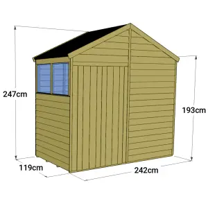 Store More Tongue and Groove Apex Shed - 4x8 Windowed