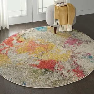 Celia Multicolor Rug 160 x 160cm CIRCLE / Elegant & Durable Rug for Modern Interiors