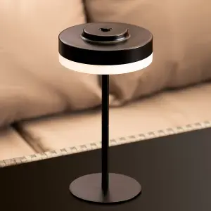 Auraglow Kensington Rechargeable Outdoor Table Lamp - Black