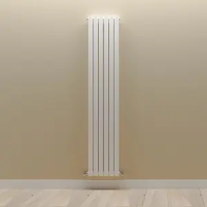 Vertical White Double Oval Panel Radiator (H)1800mm x (W)354mm, 6908 BTU.