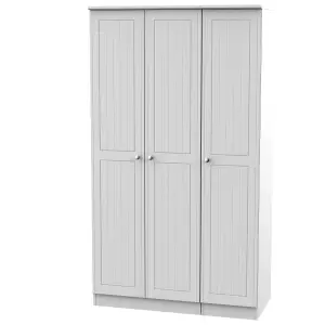 Warwick Ready assembled Contemporary Matt grey Tall Triple Wardrobe (H)1970mm (W)1110mm (D)530mm