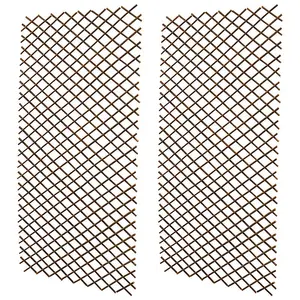 Woodside Expanding 180 x 90cm Willow Fan Wall Trellis - 2 Pack