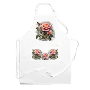 Purely Home  Garden Flowers Roses Apron - Floral Gifts for Her - Cooking & Baking