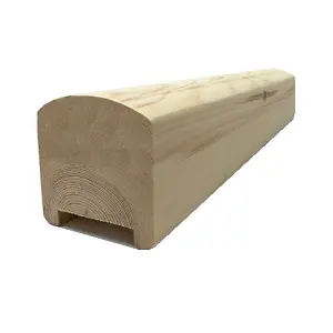 Pine Handrail Contemporary 2.4m - 41mm Groove For Stair Spindles UK Manufactured Traditional Products Ltd