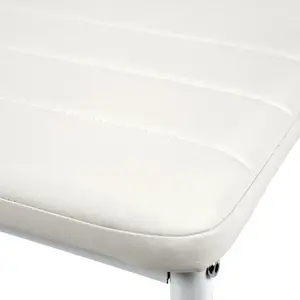 Aleanah Upholstered Metal Upholstered Back Side Chair (Set of 4) White