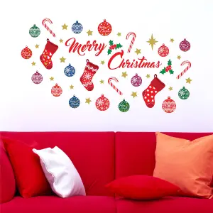 Merry Christmas Wall Stickers Wall Art, DIY Art, Home Decorations, Decals - Pack of 3