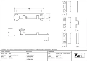 From The Anvil Black 4 Inch Universal Knob Bolt