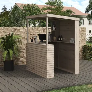 5 x 7ft Outdoor Wooden Garden Bar Room with Sloping Roof