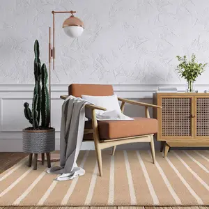 Global Beige Cream Stripe Cotton Jute Rug Rug 120x170cm for the