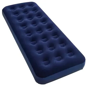 Single Blue Flocked Quick Inflation Air Bed Indoor Outdoor Mattress