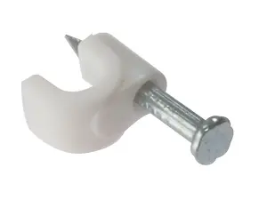 Forgefix Round White Cable Clips for 4-5mm Cables - 200 Pack