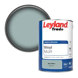 Leyland Trade Vinyl Matt Walls & Ceilings Emulsion Paint Blue Willow (PPG1145-4) 5L