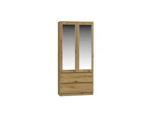 SS-90 Malwa Mirror Wardrobe Artisan Oak