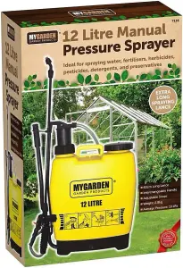 12 Litre Knapsack Pressure Sprayer Water Spray Bottle Backpack Weed Killer Garden