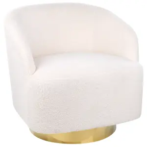 Armchair LAVIK Swivel Boucle Cream