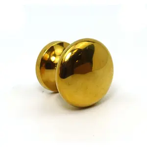 Oakcrafts - Solid Brass Cabinet Knob - 25mm Diameter - Pack of 4