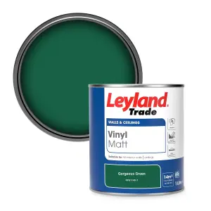 Leyland Trade Vinyl Matt Walls & Ceilings Emulsion Paint Gorgeous Green (PPG1140-7) 1L