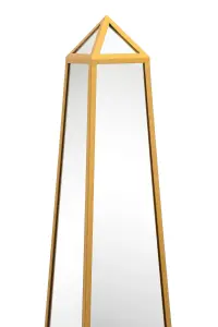 MirrorOutlet The Obelisk Gold Metal Edged Mirrored Garden Ornament 150CM X 30CM X 30CM