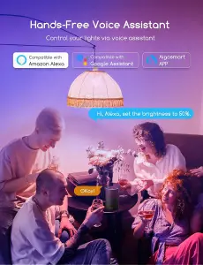 Aigostar Smart Bulb E27 Dimmable RGB+CW(2700-6500K)LED Bulb, Compatible with Alexa&Google Home A60 Pack of 6