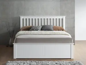 Rest Relax Manhattan White Wooden Ottoman Bed