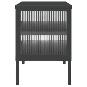 Berkfield TV Cabinet Black 105x35x50 cm Glass and Steel