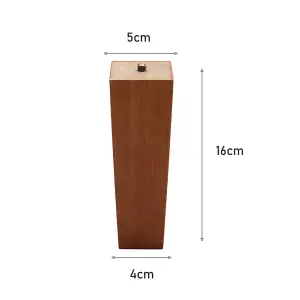 Set of 4 Sandy Oak Color Square Wooden Furniture Legs Table Legs H 16cm