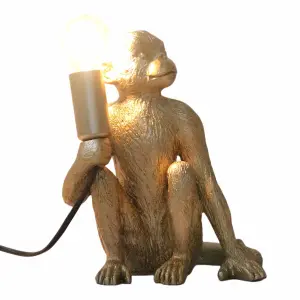 First Choice Lighting Gold Monkey Table Lamp or Beside Light