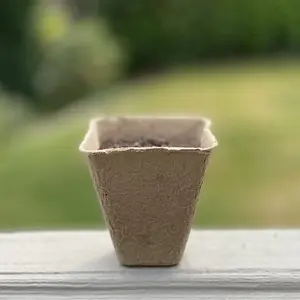 144 x 8cm Eco Square Fibre Biodegradable and Compostable Plant Pots