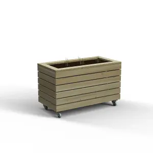 Forest Garden Linear Natural Timber Rectangular Planter (H)49.6cm (W)80cm