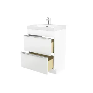 GoodHome Imandra White Freestanding Vanity unit & basin set - Includes Mila basin (W)604mm