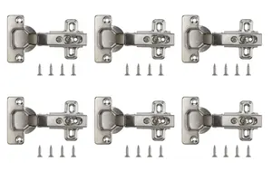 B&Q Nickel-plated Metal Sprung Concealed hinge (L)35mm, Pack of 6