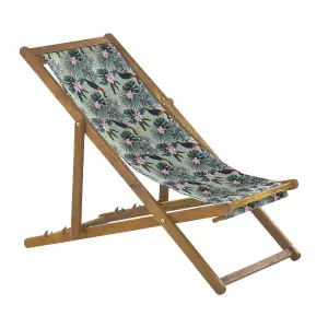 Sun Lounger Wood Light Brown ANZIO