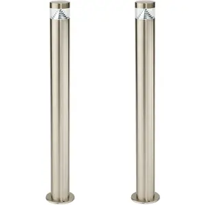 2 PACK Stepped Outdoor Bollard Light - 3.3W LED - 800mm Height - Stainless Steel