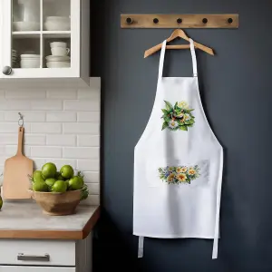 Purely Home Exotic Animals & Flowers Frog Apron - Floral Gifts for Her - Cooking & Baking