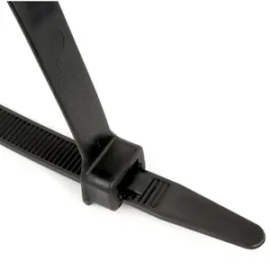 Homesmart 100 x Black Releasable Cable Ties 300mm x 4.8mm Reusable Wire Tidy Zip Wrap Straps