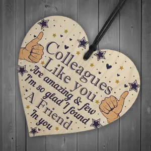 Red Ocean Colleague Thank You Gifts Wooden Hanging Heart Plaque Friendship Gift Sign Work Leaving Gifts For Colleagues