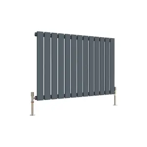 Horizontal Anthracite Single Flat Panel Radiator (H) 600 mm x (W) 884 mm, 2854 BTU.