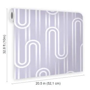 Envy Ups N Downs Lavender Geometric Smooth Wallpaper