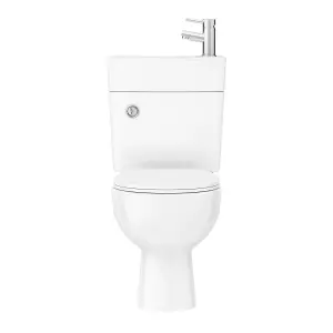 Nes Home Modern 2 in 1 Compact Combo White Basin and Close Coupled Toilet