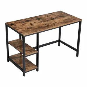 Vaillancourt Desk Black / Rustic Brown / 75cm H x 120cm W x 60cm D