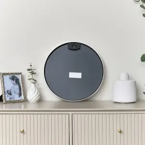 Melody Maison Round Silver Wall Mirror - 40cm x 40cm