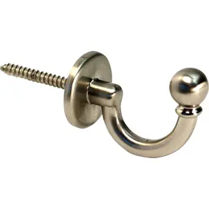 Brass effect Metal U-shaped Single Ball Hook (H)53mm (W)23mm