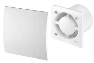 Awenta 100mm Standard Extractor Fan White ABS Front Panel ESCUDO Wall Ceiling Ventilation