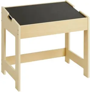 Dunelm Kids Nico Flip Desk With Chair, Natural, Kids, Natural/White, Wood