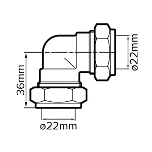 Flomasta Compression 90° Equal Spigot Pipe elbow (Dia)22mm, Pack of 10