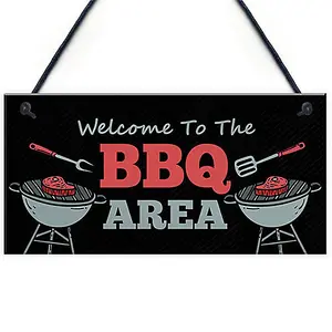 Barbecue Sign BBQ Plaque Hanging Wall Door Sign Garden Shed Decking Sign Home Decor