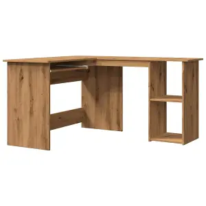 Berkfield Corner Desk Artisan Oak 120x140x75 cm Engineered Wood